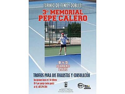 TORNEO DE TENIS: 3er Memorial Pepe Calero TORNEO DE TENIS: 3er Memorial Pepe Calero