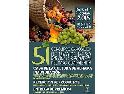 Feria 2018: Entrega de Premios de Uva de Mesa y Productos Agrarios del Bajo Guadalentín Feria 2018: Entrega de Premios de Uva de Mesa y Productos Agrarios del Bajo Guadalentín