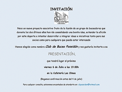 Presentación del club de buceo Poseidón Presentación del club de buceo Poseidón