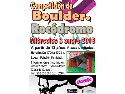 EVENTOS PARA JÓVENES. Competición de Boulder EVENTOS PARA JÓVENES. Competición de Boulder