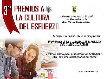 Entrega de los III PREMIOS A LA CULTURA DEL ESFUERZO Entrega de los III PREMIOS A LA CULTURA DEL ESFUERZO