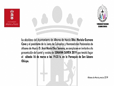 PRESENTACIÓN DEL CARTEL DE SEMANA SANTA PRESENTACIÓN DEL CARTEL DE SEMANA SANTA