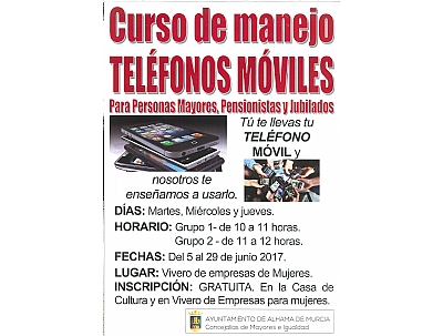 INICIO CURSO DE MANEJO DE TELÉFONOS MÓVILES INICIO CURSO DE MANEJO DE TELÉFONOS MÓVILES