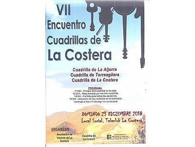 NAVIDAD 2018- PEDANIAS -VII Encuentro de Cuadrillas en La Costera- Homenaje a NAVIDAD 2018- PEDANIAS -VII Encuentro de Cuadrillas en La Costera- Homenaje a