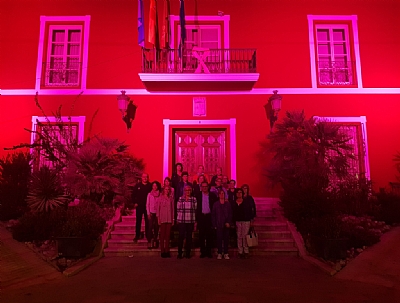 Encendido de luces rosas fachada del Ayuntamiento Encendido de luces rosas fachada del Ayuntamiento