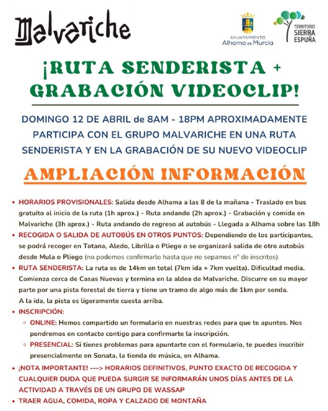 RUTA SENDERISTA Y GRABACIÓN DE VIDEOCLIP DE MALVARICHE - 2