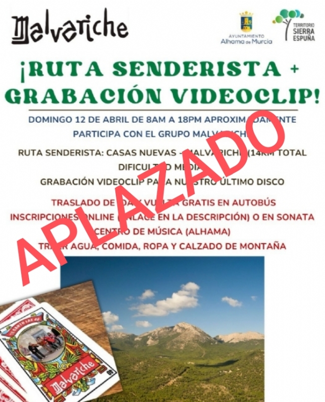 ATTENTION, POSTPONED: HIKING TRAIL AND MUSIC VIDEO SHOOT BY MALVARICHE