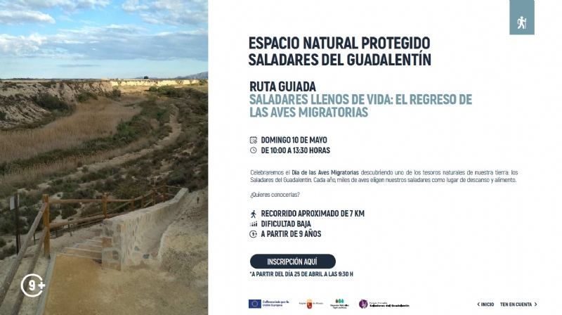 MOCHILA DE ACTIVIDADES: Guided tour in Spanish: ‘Salt flats teeming with life: the return of the migratory birds’