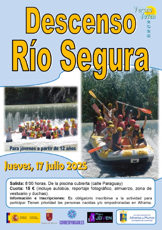 VERANO JOVEN 2025: DESCENSO DEL RÍO SEGURA. De Blanca a Cieza.