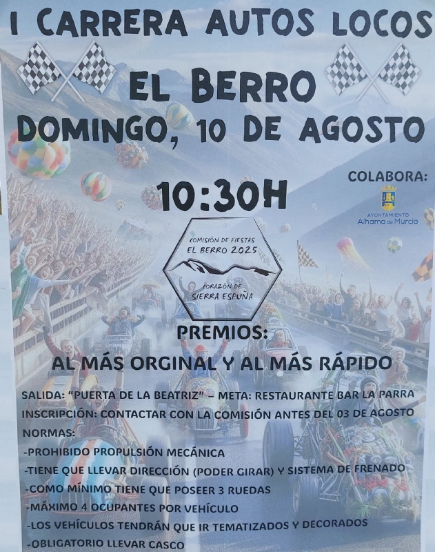 FIESTAS IN EL BERRO 2025:  1st Edition Berreños Crazy Cars Championship