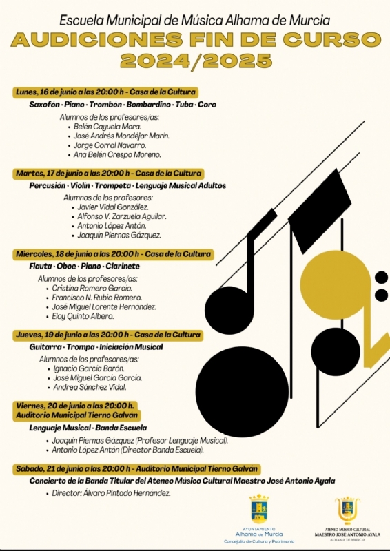 AUDITIONS OF THE ESCUELA MUNICIPAL DE MÚSICA Y ATENEO MÚSICO CULTURAL 