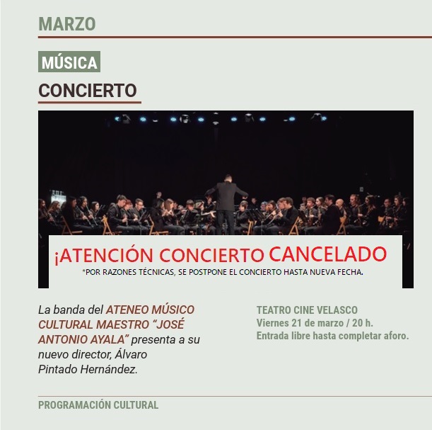 ¡¡ATENCIÓN CANCELADO!! CONCIERTO 