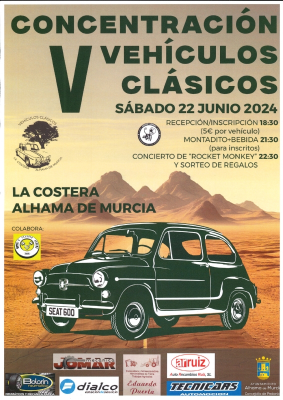 FIESTAS DE LA COSTERA 2024: V CONCENTRACIÓN VEHÍCULOS CLÁSICOS 