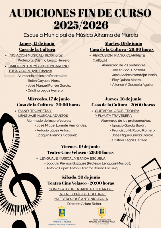 AUDICIONES DE LA ESCUELA MUNICIPAL DE MÚSICA 