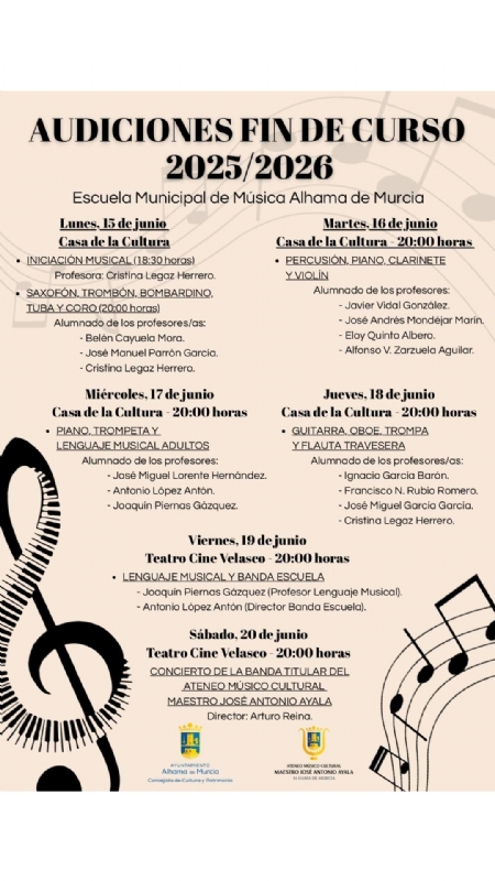 AUDICIONES DE LA ESCUELA MUNICIPAL DE MÚSICA 