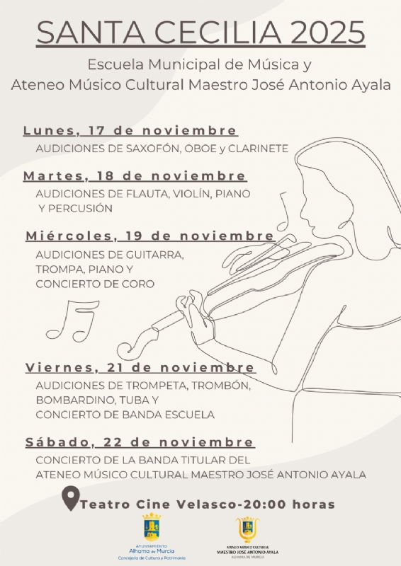 SANTA CECILIA 2025: CONCIERTO DE LA BANDA ESCUELA Y AUDICIONES