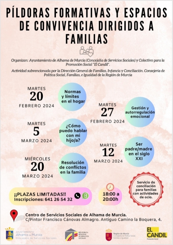PÍLDORAS FORMATIVAS Y ESPACIOS DE CONVIVENCIA DIRIGIDOS A FAMILIAS: NORMAS Y LÍMITES EN EL HOGAR
