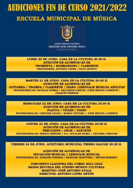 AUDICIONES DE LA ESCUELA MUNICIPAL DE MÚSICA 2022 - 1