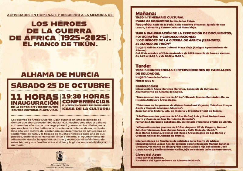 Homenaje a los héroes de la guerra de África (1925-2025): Inauguración de exposición Homenaje a los héroes de la guerra de África (1925-2025): Inauguración de exposición