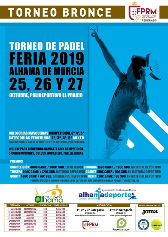 Inicio del TORNEO DE PÁDEL FERIA DE ALHAMA - 1 Inicio del TORNEO DE PÁDEL FERIA DE ALHAMA - 1