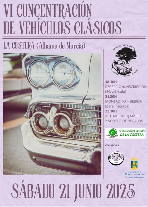 FIESTAS DE LA COSTERA 2025: VI CONCENTRACIÓN VEHÍCULOS CLÁSICOS 