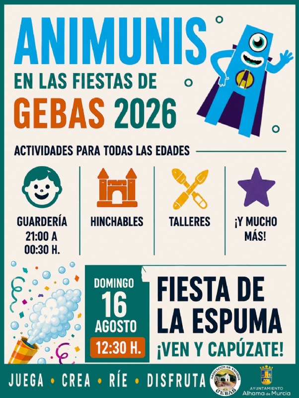 FIESTAS DE GEBAS 2026: SERVICIO DE GUARDERÍA + HINCHABLES + TALLERES - 1