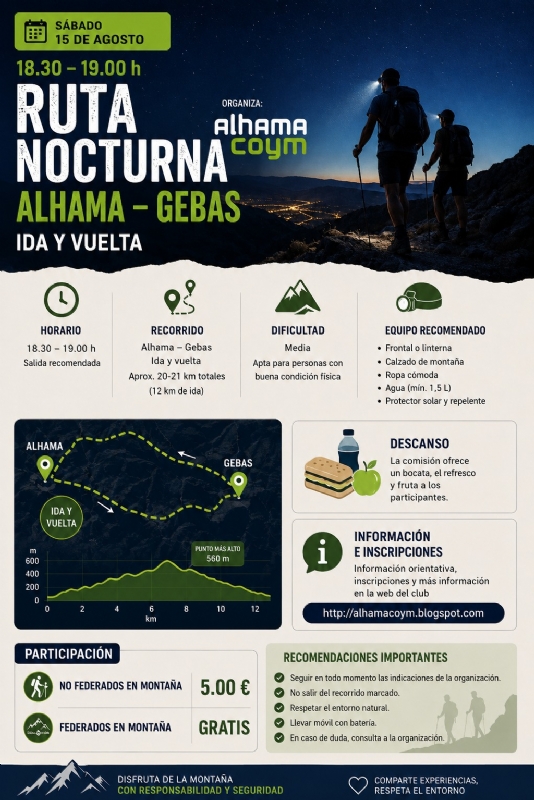 FIESTAS DE GEBAS 2026: RUTA NOCTURNA ALHAMA-GEBAS IDA Y VUELTA - 1