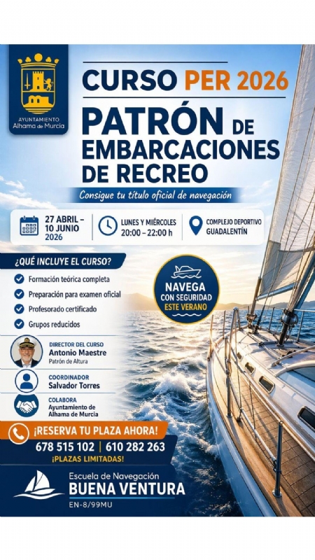 Inicio del curso de Patrón de Embarcaciones PER 2026 - 1