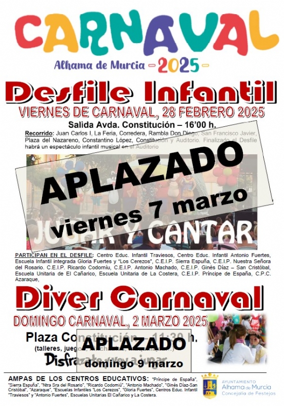 ¡¡ATENCIÓN APLAZADO!! CARNAVAL 2025: 