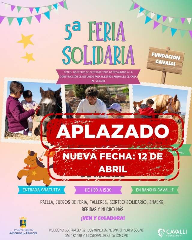 ATENCIÓN, APLAZADO --> 5ª FERIA SOLIDARIA DE LA FUNDACIÓN CAVALLI
