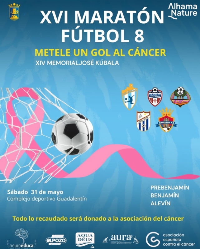 16th MARATHON FOOTBALL 8 AND 14th JOSÉ KUBALA MEMORIAL: Score a goal against cancer.