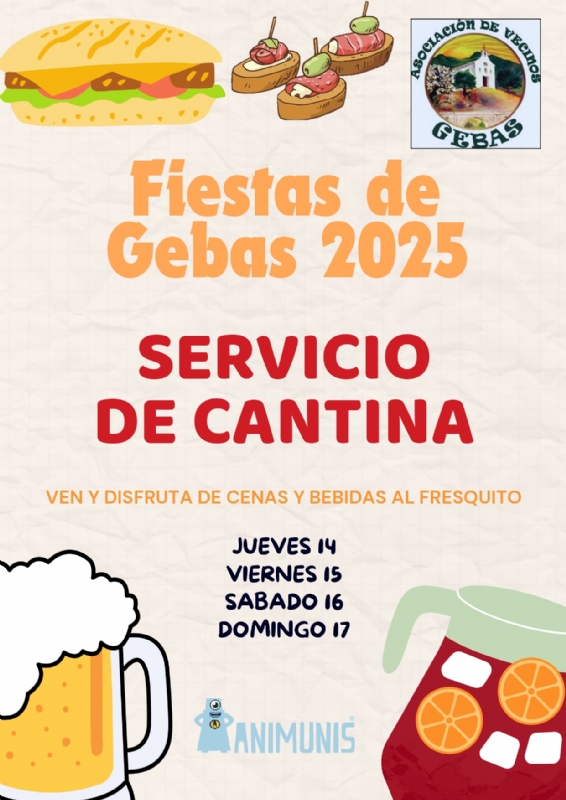 FIESTAS DE GEBAS 2025: Servicio de La Cantina