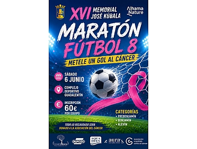 XVII MARATÓN FÚTBOL 8 Y XV MEMORIAL JOSÉ KUBALA: Métele un gol al cáncer. XVII MARATÓN FÚTBOL 8 Y XV MEMORIAL JOSÉ KUBALA: Métele un gol al cáncer.
