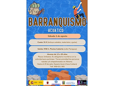 VERANO JOVEN: BARRANQUISMO ACUÁTICO VERANO JOVEN: BARRANQUISMO ACUÁTICO
