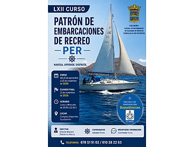 INICIO LXII CURSO PATRÓN EMBARCACIONES DE RECREO (PER) INICIO LXII CURSO PATRÓN EMBARCACIONES DE RECREO (PER)