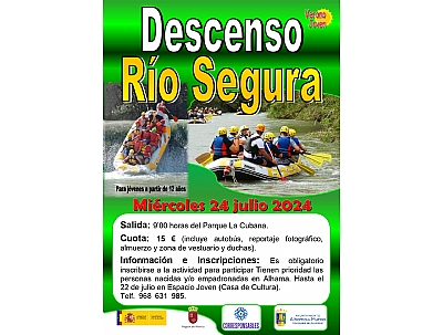 VERANO JOVEN 2024: DESCENSO DEL RÍO SEGURA. VERANO JOVEN 2024: DESCENSO DEL RÍO SEGURA.