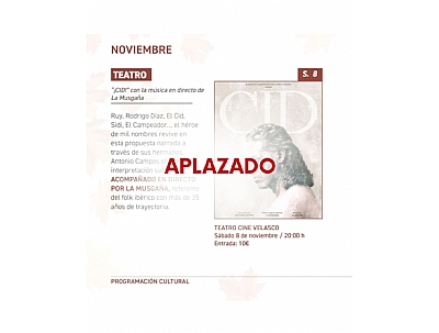 ATENCIÓN, APLAZADO -->TEATRO: ATENCIÓN, APLAZADO -->TEATRO: