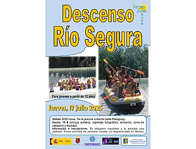 VERANO JOVEN 2025: DESCENSO DEL RÍO SEGURA. De Blanca a Cieza. VERANO JOVEN 2025: DESCENSO DEL RÍO SEGURA. De Blanca a Cieza.
