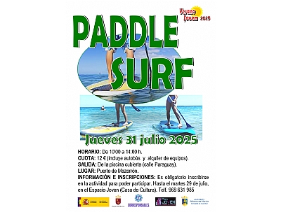 VERANO JOVEN 2025: PADDLE SURF VERANO JOVEN 2025: PADDLE SURF