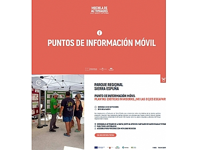 MOCHILA DE ACTIVIDADES-PUNTO DE INFORMACIÓN MÓVIL: Plantas exóticas invasoras ¡No las dejes escapar! MOCHILA DE ACTIVIDADES-PUNTO DE INFORMACIÓN MÓVIL: Plantas exóticas invasoras ¡No las dejes escapar!