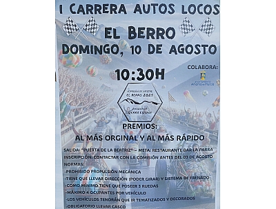 Imagen de FIESTAS DE EL BERRO 2025: I Edición Campeonato Autos Locos Berreños