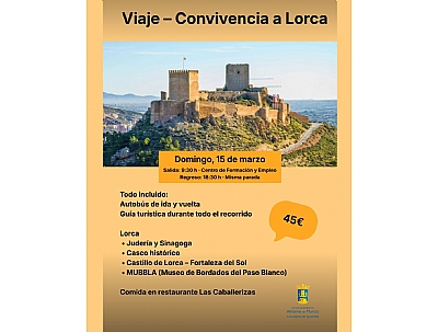 Imagen de 8M DÍA INTERNACIONAL DE LA MUJER: VIAJE-CONVIVENCIA A LORCA