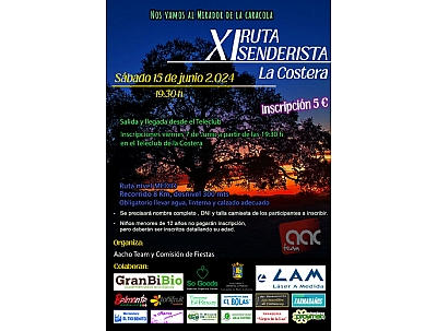 FIESTAS DE LA COSTERA 2024: XI RUTA SENDERISTA DE LA COSTERA.