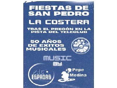 FIESTAS DE LA COSTERA 2024: MÚSICA PARA BAILAR DE 1970 A 2024 POR PACO ESPADAS Y PEPE MEDINA.