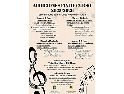 Imagen de AUDICIONES DE LA ESCUELA MUNICIPAL DE MÚSICA 