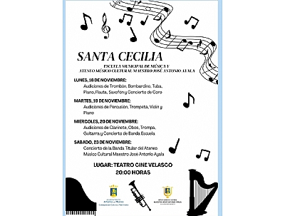 ACTIVIDADES EN HONOR A SANTA CECILIA (Patrona de la Música)