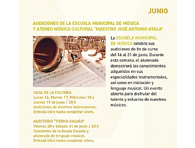 AUDICIONES DE LA ESCUELA MUNICIPAL DE MÚSICA Y ATENEO MÚSICO CULTURAL AUDICIONES DE LA ESCUELA MUNICIPAL DE MÚSICA Y ATENEO MÚSICO CULTURAL