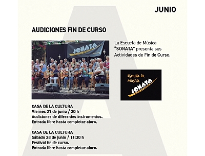 AUDICIONES FIN DE CURSO: Escuela de Música AUDICIONES FIN DE CURSO: Escuela de Música