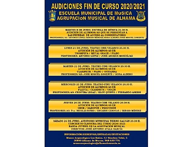 AUDICIONES DE LA ESCUELA MUNICIPAL DE MÚSICA 2021 AUDICIONES DE LA ESCUELA MUNICIPAL DE MÚSICA 2021