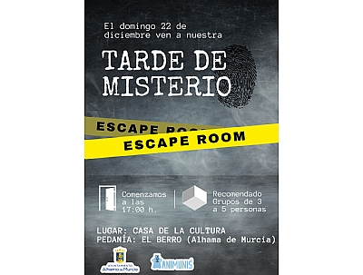 TARDE DE MISTERIO EN EL BERRO: ESCAPE ROOM